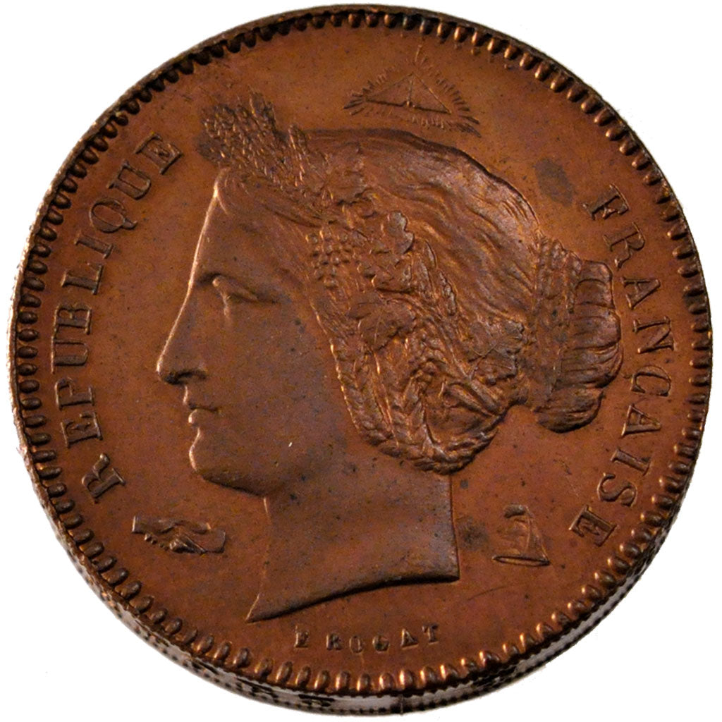 FRANCE, 10 Centimes, 1848, MS(60-62), Copper, Gadoury #239AP, 40.66