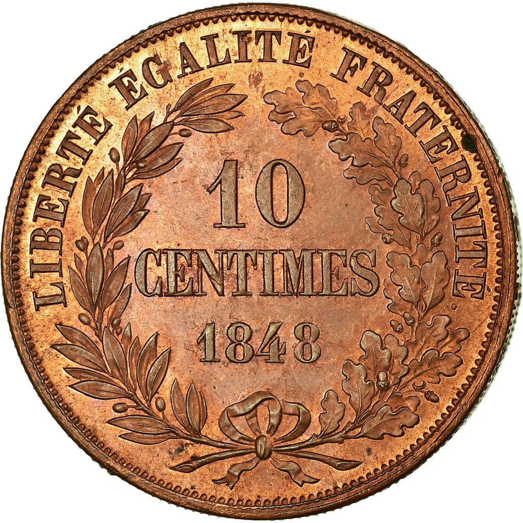 Coin, France, Essai-Piéfort Concours de Rogat, 10 Centimes, 1848, MS(60-62)