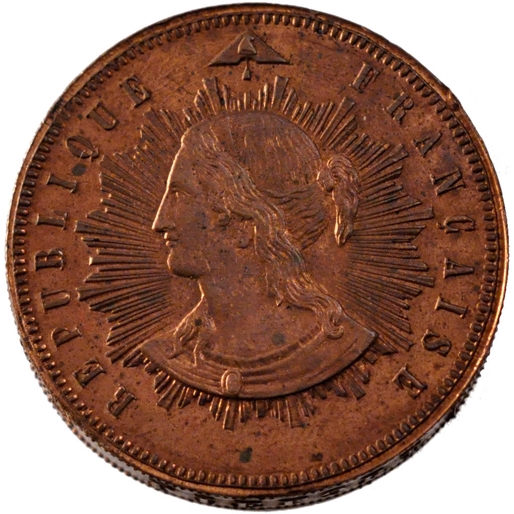 Coin, France, 10 Centimes, 1848, MS(60-62), Copper, Gadoury:236AP