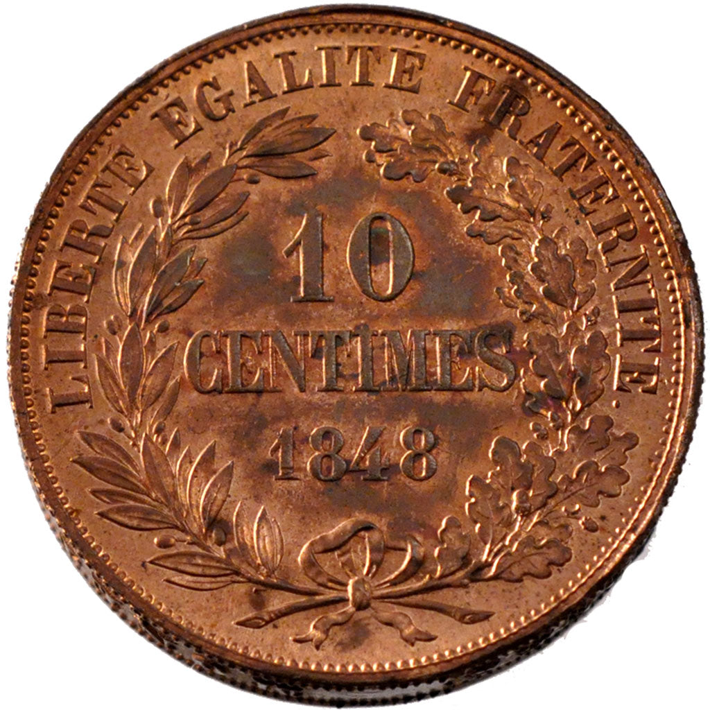 Coin, France, 10 Centimes, 1848, MS(60-62), Copper, Gadoury:236AP