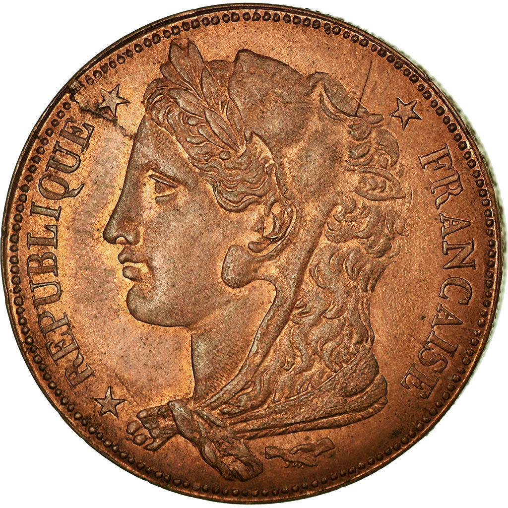 Coin, France, 10 Centimes, 1848, MS(60-62), Copper, Gadoury:228P