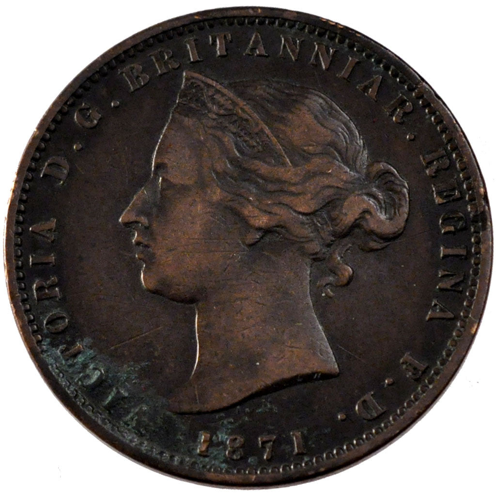 JERSEY, 1/13 Shilling, 1871, KM #5, EF(40-45), Bronze, 9.44