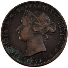 JERSEY, 1/13 Shilling, 1871, KM #5, EF(40-45), Bronze, 9.44