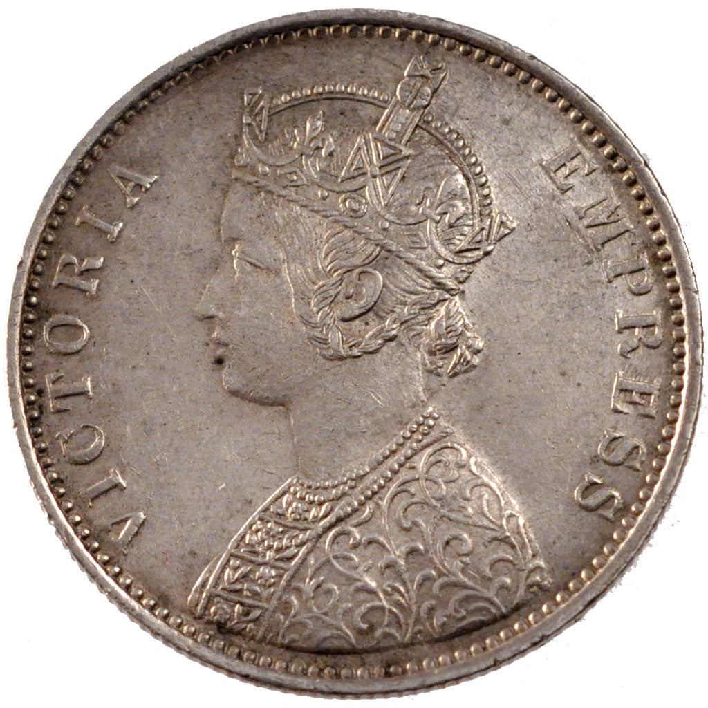 INDIA-BRITISH, Rupee, 1878, KM #492, AU(55-58), Silver, 30.79, 11.61