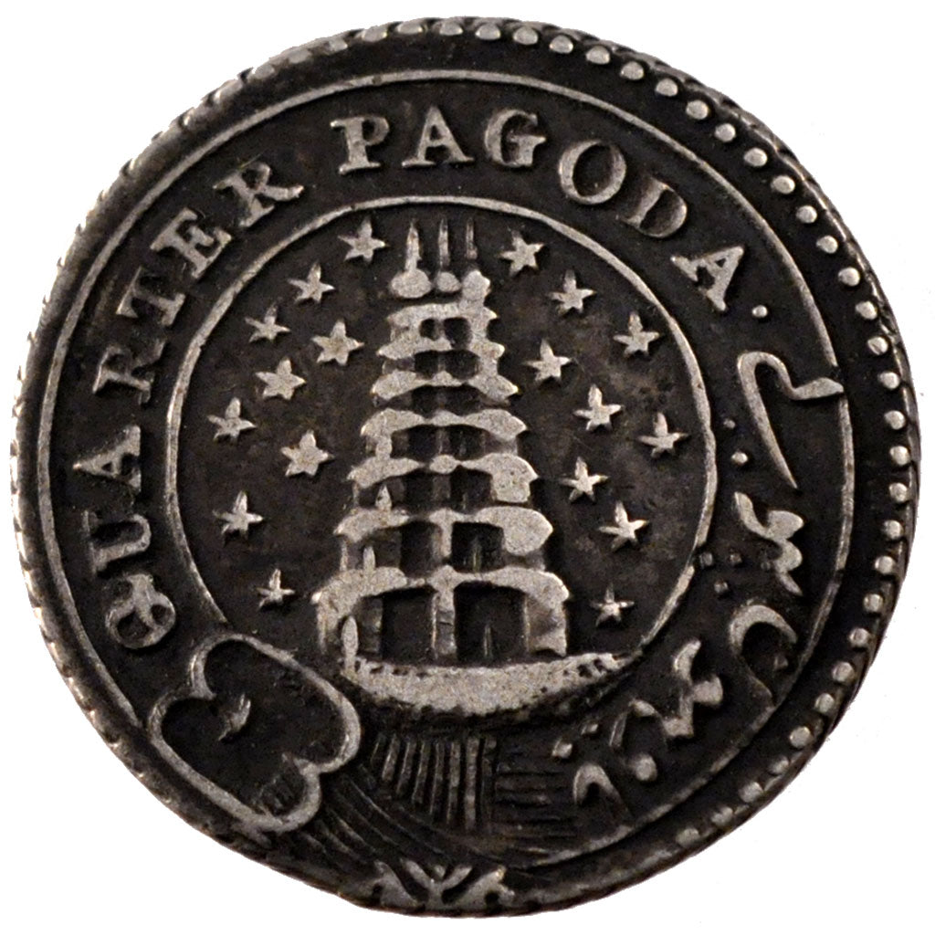 INDIA - BRITANNICA, MADRAS PRESIDENCY, 1/4 Pagoda, 1808, Madras, BB, Argento,...