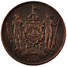 BRITISH NORTH BORNEO, Cent, 1884, Heaton, KM #2, EF(40-45), Bronze, 29.6, 9.18
