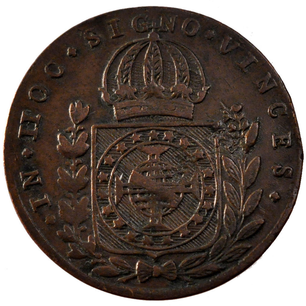 BRAZIL, 40 Reis, 1826, Rio de Janeiro, KM #363.1, EF(40-45), Copper, 8.98