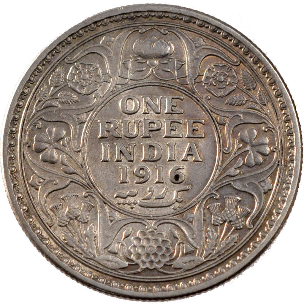 INDIA-BRITISH, Rupee, 1916, KM #524, AU(50-53), Silver, 11.58