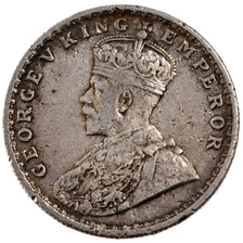 INDIA - BRITANNICA, George V, Rupee, 1917, MB+, Argento, KM:524