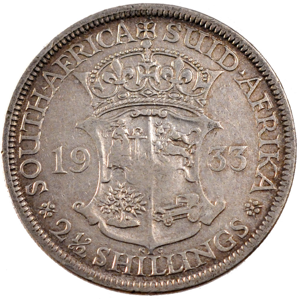 Sudafrica, George V, 2-1/2 Shillings, 1933, MB+, Argento, KM:19.3