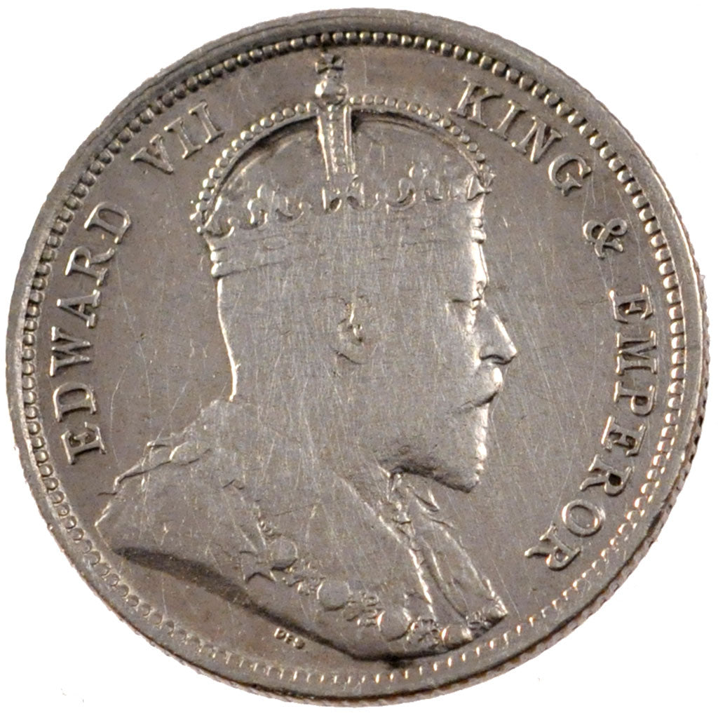 Ceylon, Edward VII, 50 Cents, 1910, MB+, Argento, KM:99