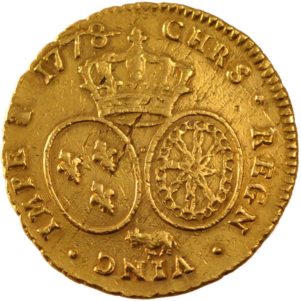 Coin, France, Louis XVI, Double louis d'or de Béarn au buste habillé, 1778 Pau