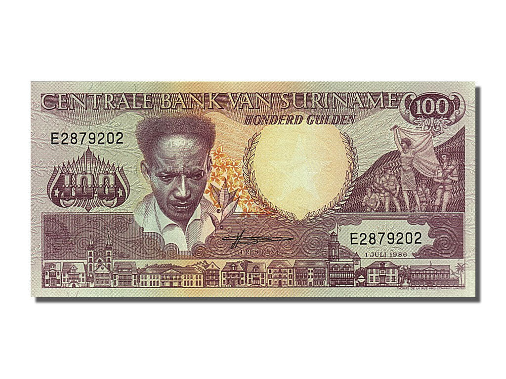 Banknote, Suriname, 100 Gulden, 1986, 1986-07-01, UNC(65-70)