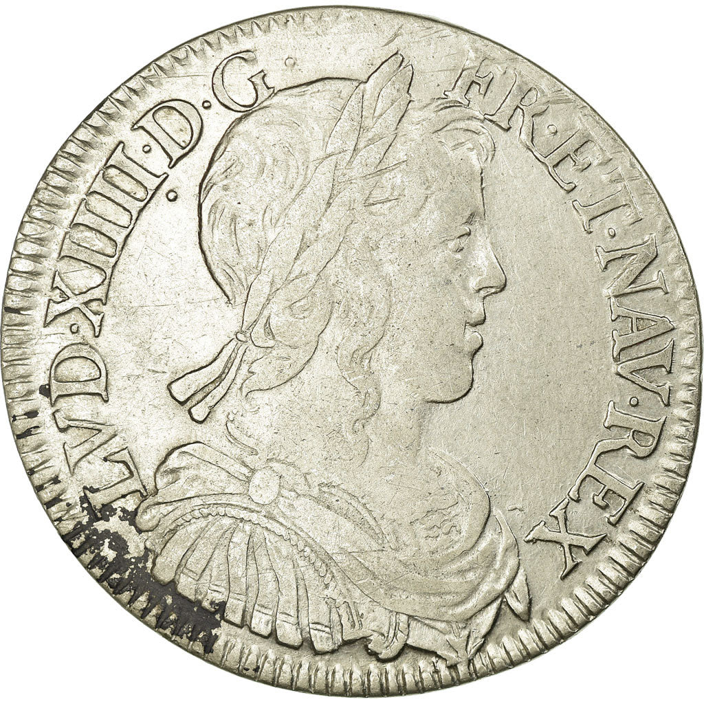 Münze, Frankreich, Louis XIV, 1/2 Écu à la mèche longue, 1/2 Ecu, 1654