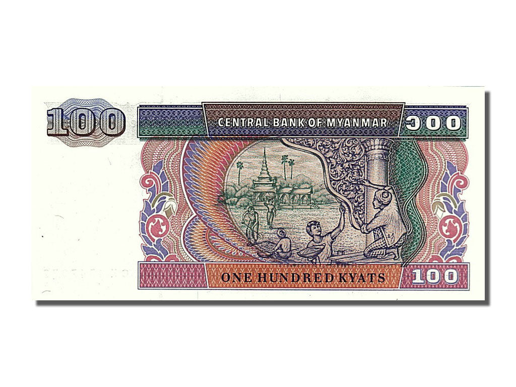 Geldschein, Myanmar, 100 Kyats, 1994, UNZ