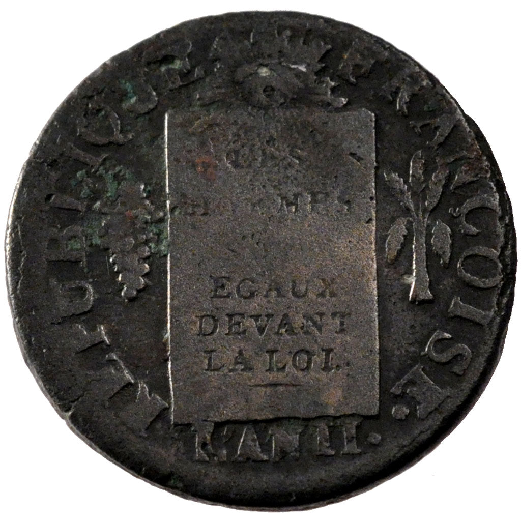 FRANCE, Sol aux balances françoise, Sol, 1793, Lille, KM #619.12, F(12-15), B...