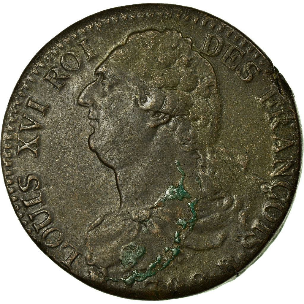 Münze, Frankreich, 2 sols françois, 2 Sols, 1792, Rouen, SS+, Bronze