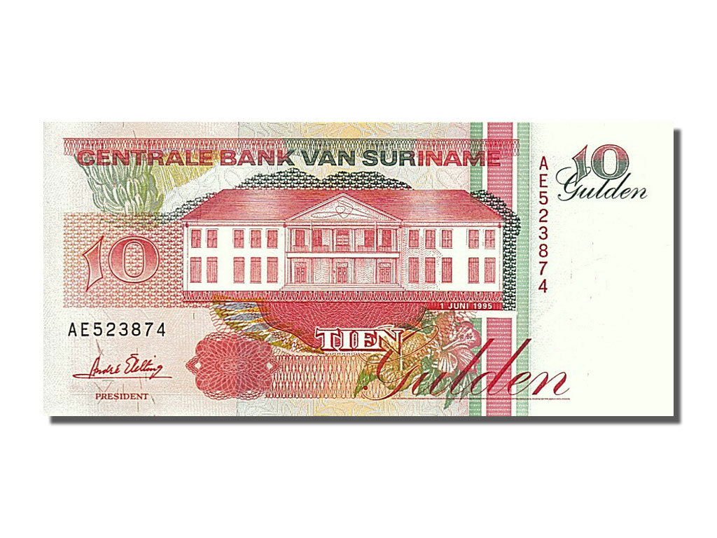 Banknote, Suriname, 10 Gulden, 1995, 1995-06-01, UNC(65-70)