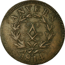 Coin, FRENCH STATES, ANTWERP, 10 Centimes, 1814, Anvers, EF(40-45), Bronze