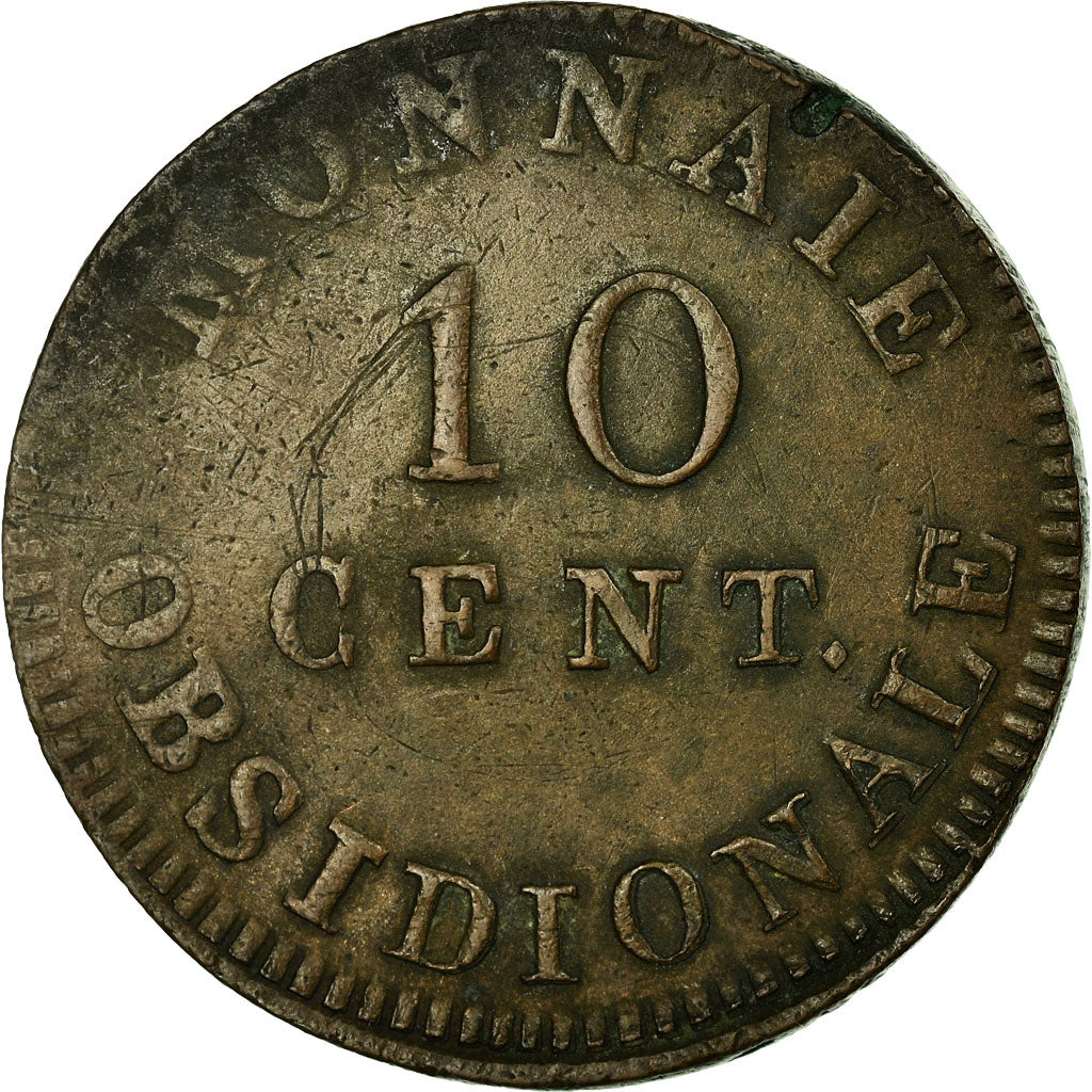 Coin, FRENCH STATES, ANTWERP, 10 Centimes, 1814, Anvers, EF(40-45), Bronze