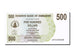 Banknote, Zimbabwe, 500 Dollars, 2006, 2006-12-01, UNC(65-70)
