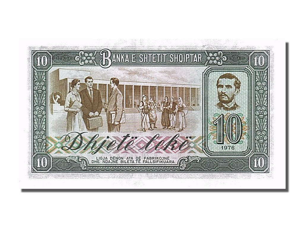 Geldschein, Albania, 10 Lekë, 1976, UNZ