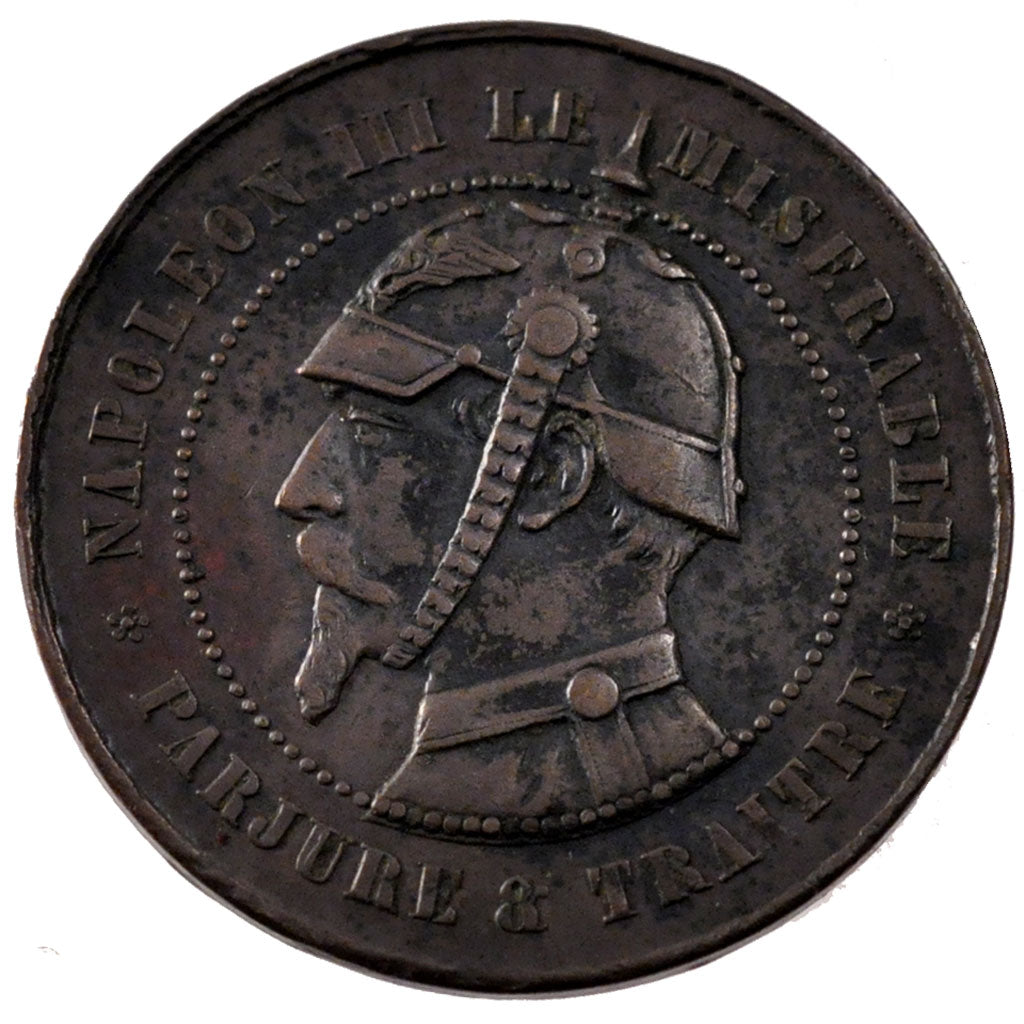 FRANCE, 10 Centimes, 1870, AU(50-53), Bronze, Gadoury #248, 11.20