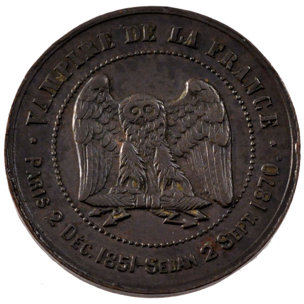 FRANCE, 10 Centimes, 1870, AU(50-53), Bronze, Gadoury #248, 11.20