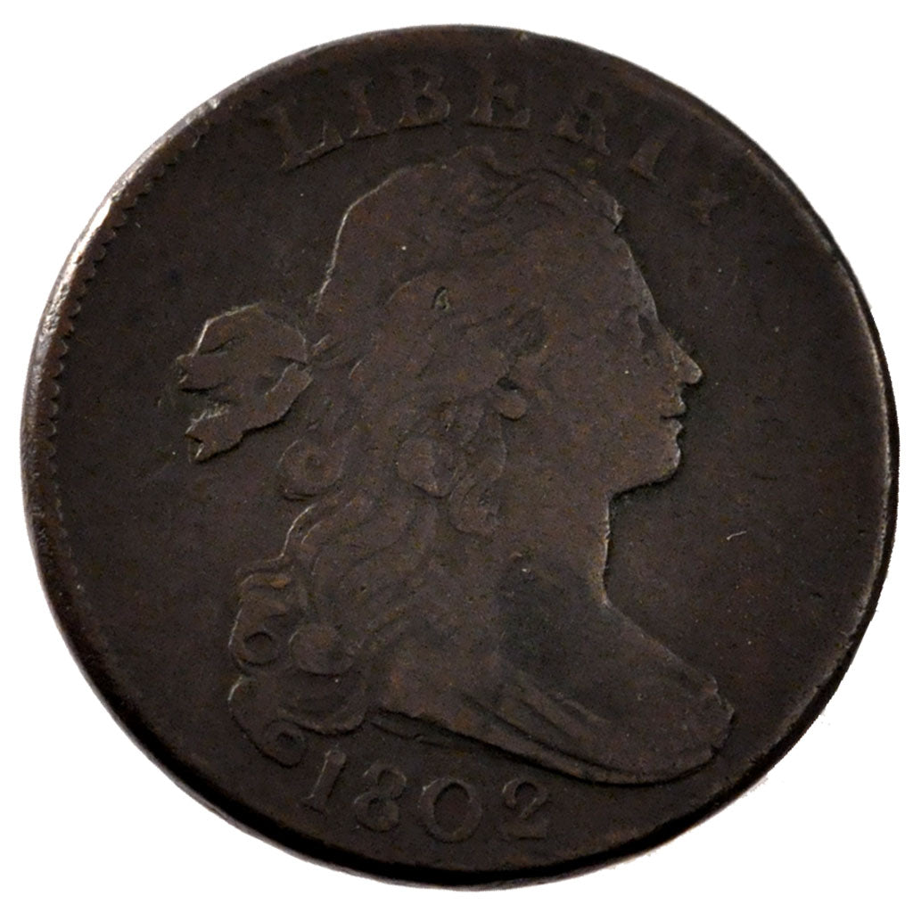 UNITED STATES, Draped Bust Cent, Cent, 1802, U.S. Mint, KM #22, VF(20-25),...