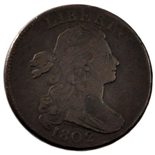 UNITED STATES, Draped Bust Cent, Cent, 1802, U.S. Mint, KM #22, VF(20-25),...