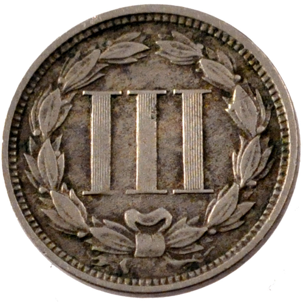 UNITED STATES, Nickel 3 Cents, 1865, U.S. Mint, KM #95, EF(40-45),...