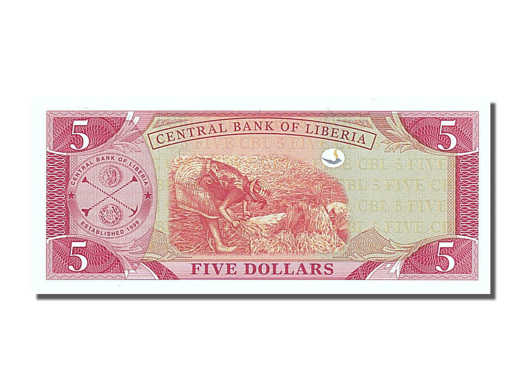 Banknot, Liberia, 5 Dollars, 2009, UNC(65-70)