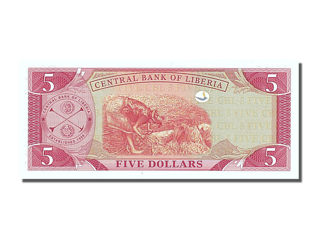 Banconote, Liberia, 5 Dollars, 2009, FDS