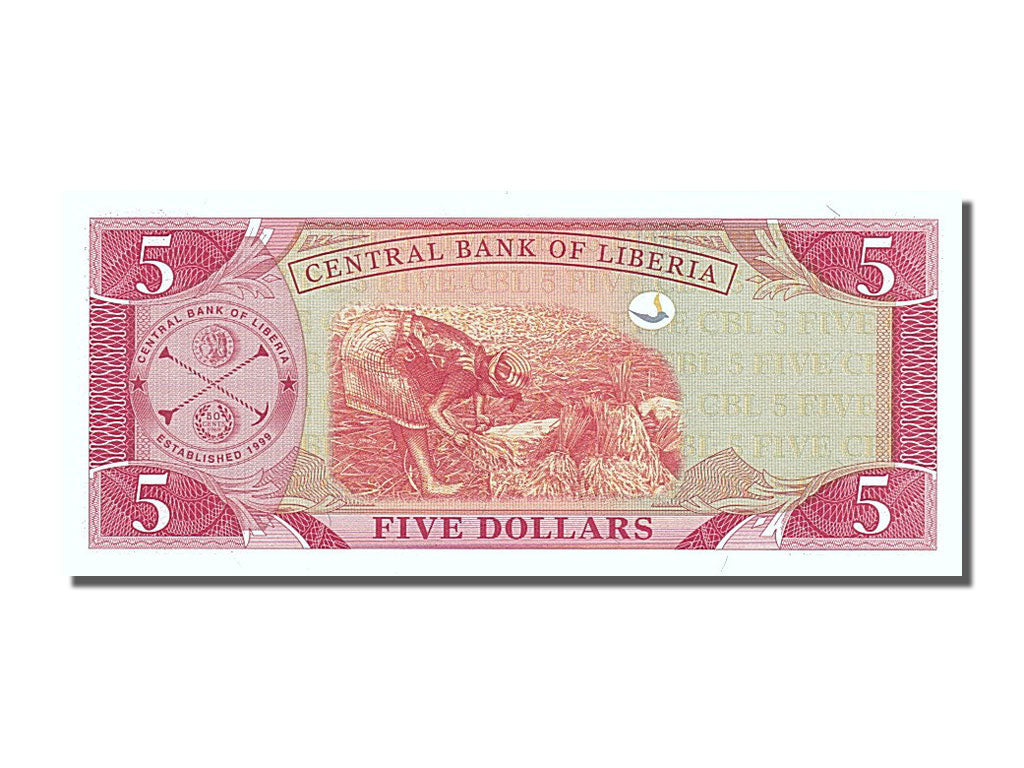 Banconote, Liberia, 5 Dollars, 2009, FDS