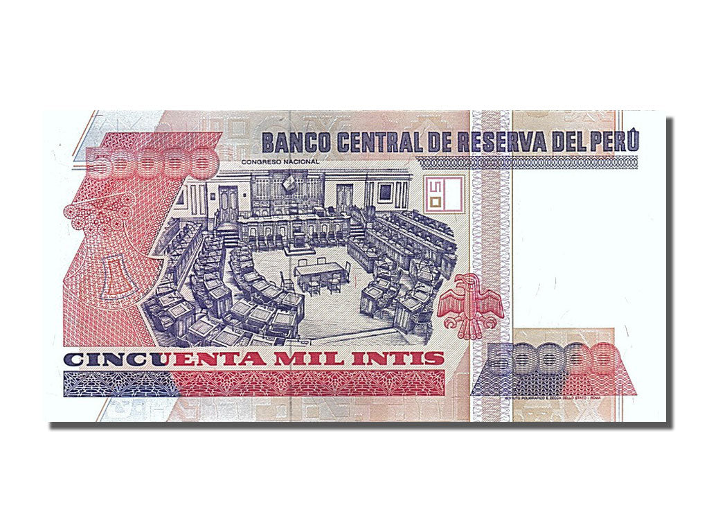 Banknote, Peru, 50,000 Intis, 1988, 1988-06-26, UNC(65-70)