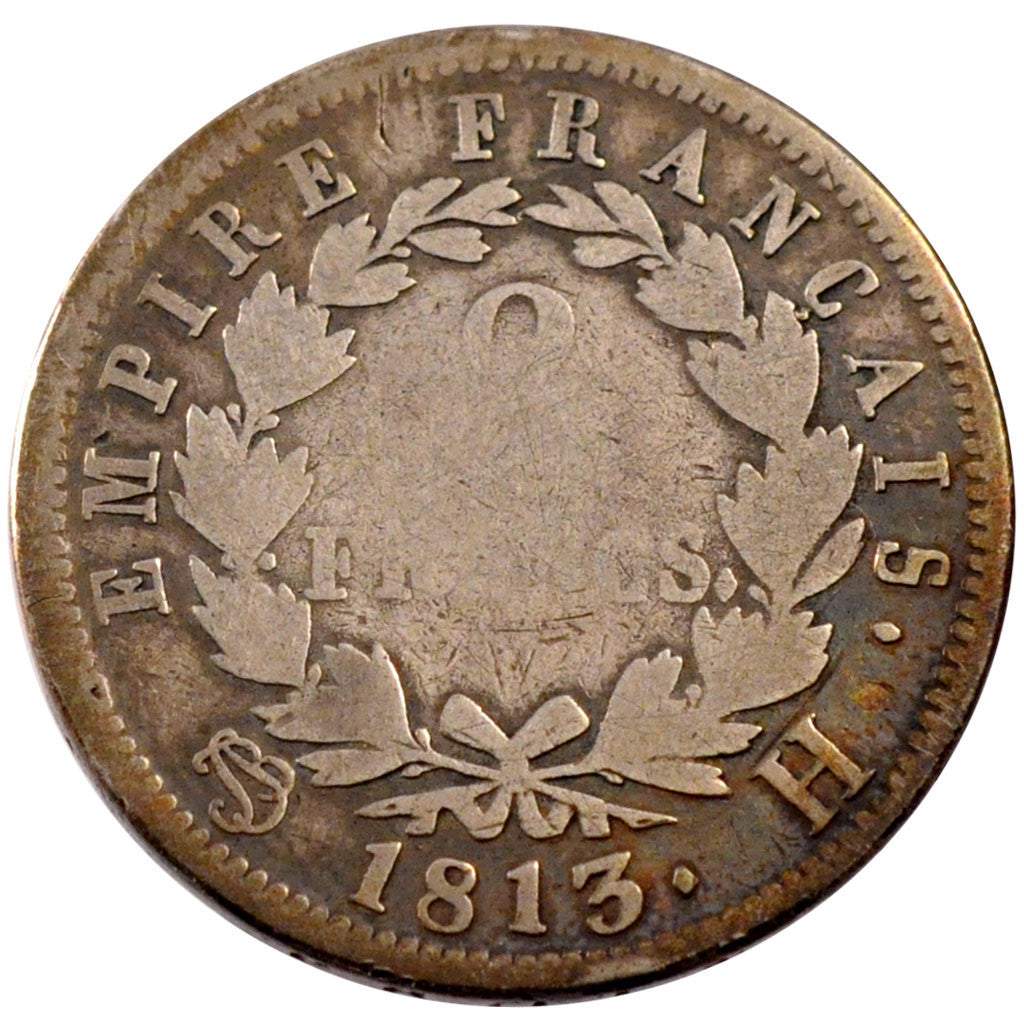 FRANCE, Napoléon I, 2 Francs, 1813, La Rochelle, KM #693.6, VG(8-10), Silver, G.