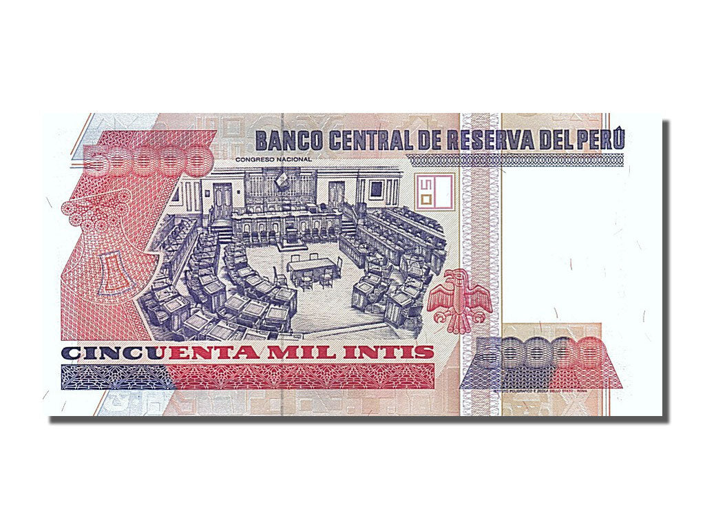 Banknote, Peru, 50,000 Intis, 1988, 1988-06-26, UNC(65-70)