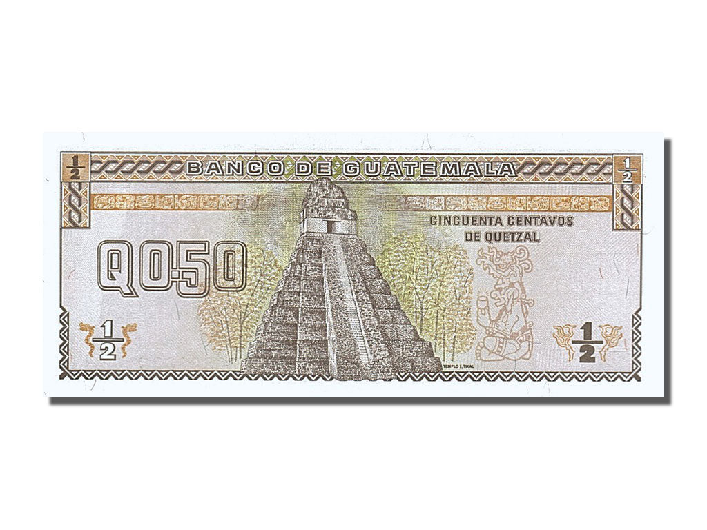 Banknote, Guatemala, 1/2 Quetzal, 1992, 1992-02-14, UNC(65-70)