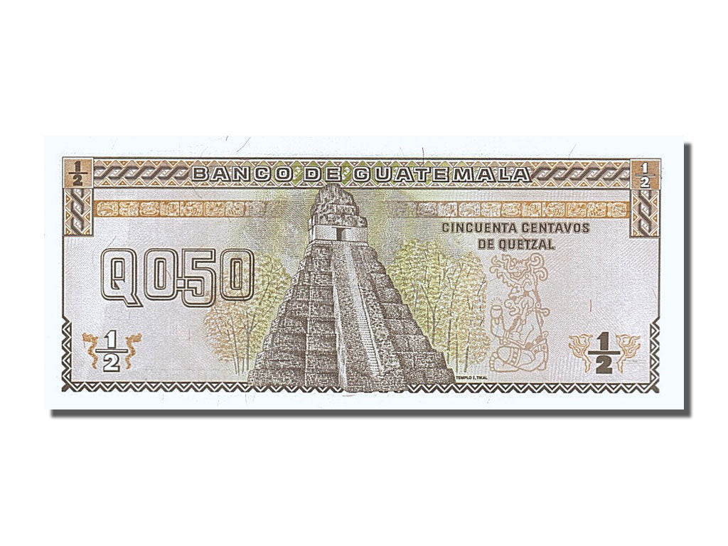 Banknote, Guatemala, 1/2 Quetzal, 1992, 1992-02-14, UNC(65-70)