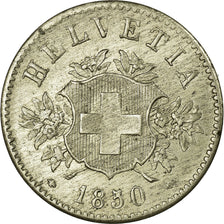 Munten, Zwitserland, 20 Rappen, 1850, Strasbourg, PR+, Billon, KM:7
