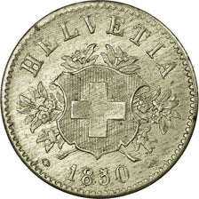 Coin, Switzerland, 20 Rappen, 1850, Strasbourg, MS(60-62), Billon, KM:7