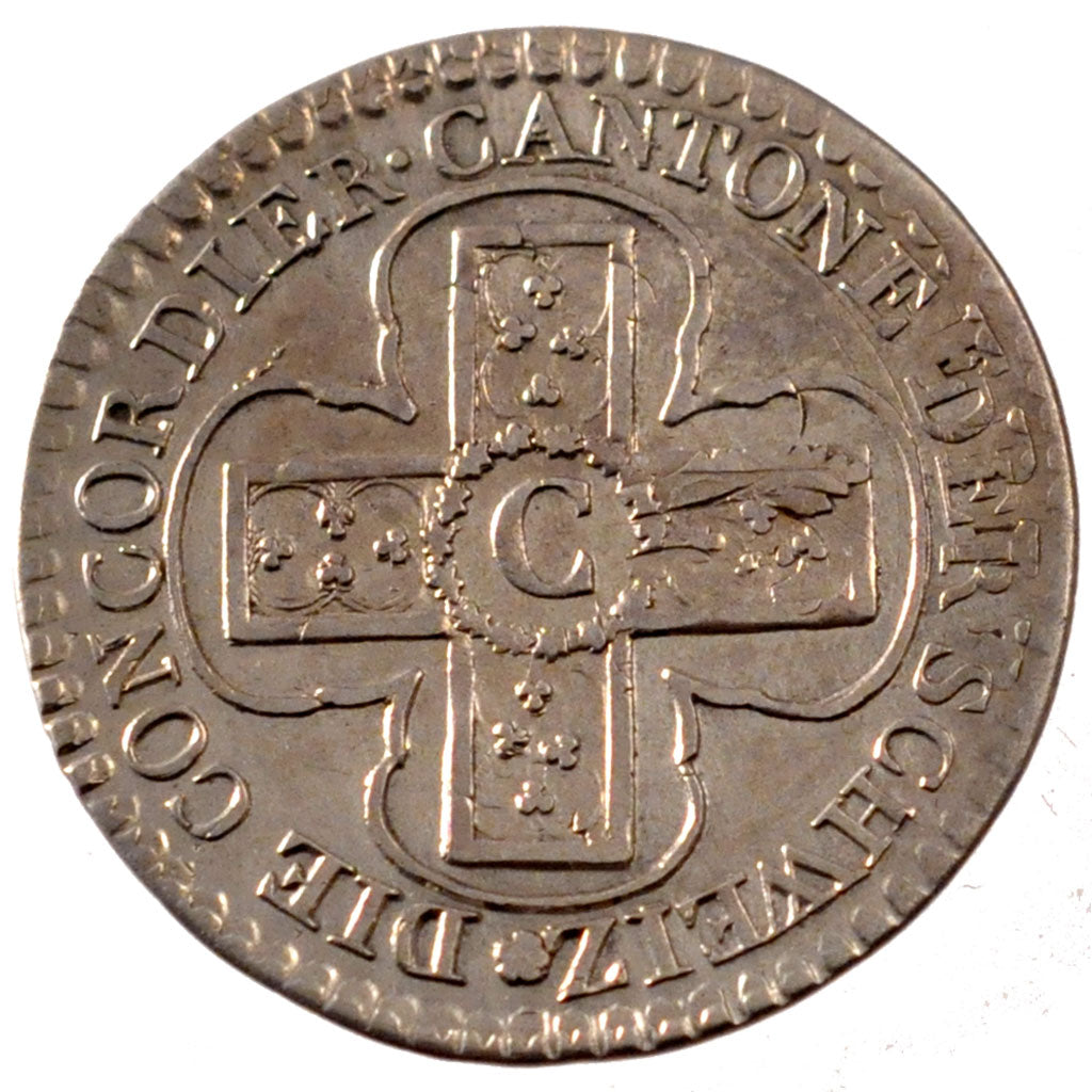 SWISS CANTONS, Batzen, 1826, KM #194.1, AU(55-58), Billon, 2.54