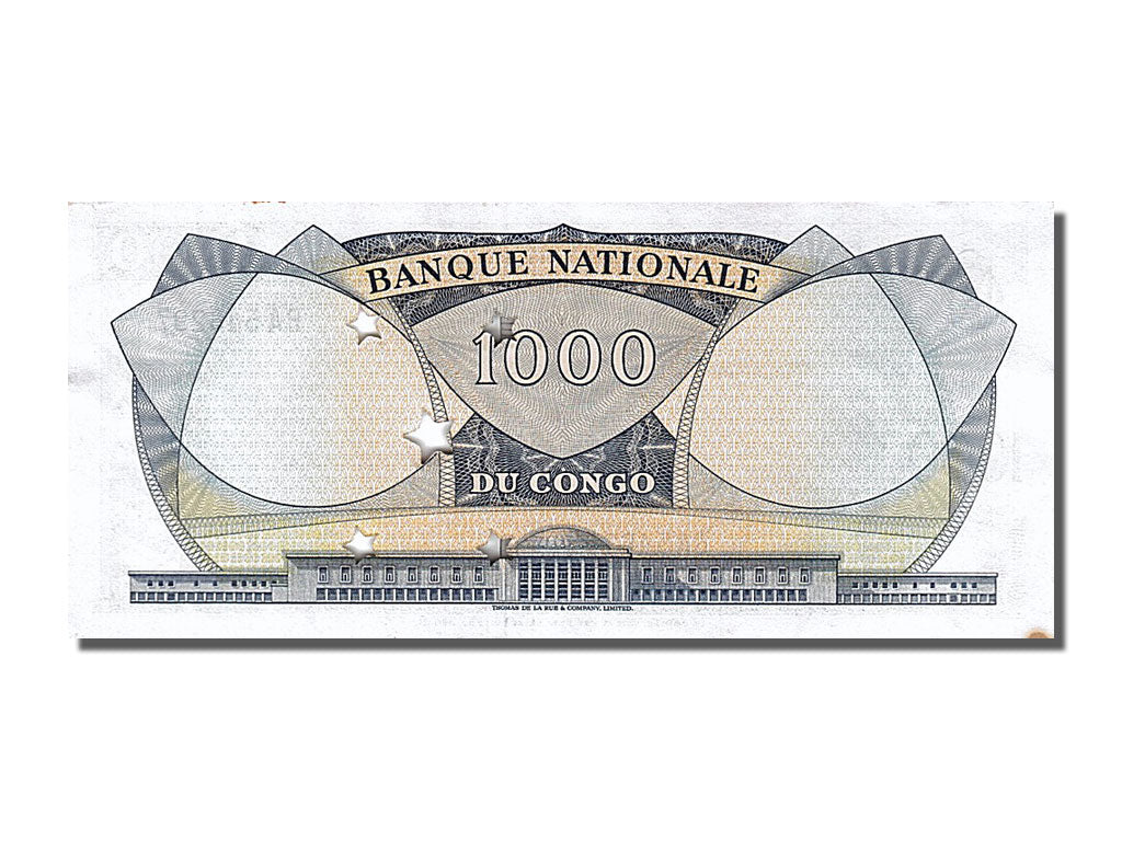 Congo Democratic Republic, 1000 Francs, 1964, KM #8a, 1964-08-01, AU(55-58),...