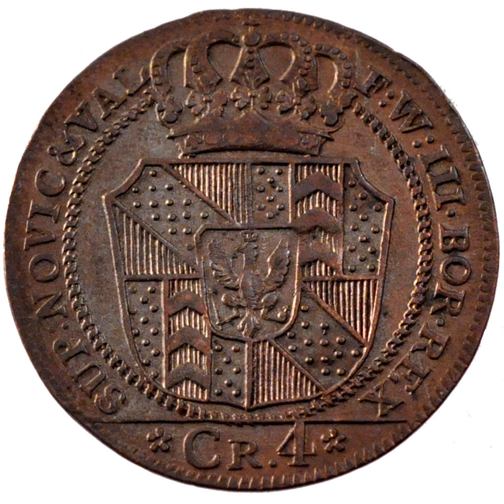 SWISS CANTONS, 4 Kreuzer, 1800, Neuenburg, KM #63, AU(50-53), Billon, 3.06