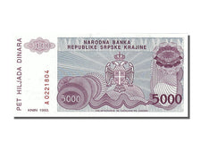 Geldschein, Kroatien, 5000 Dinara, 1993, UNZ