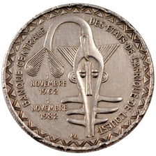 WEST AFRICAN STATES, 5000 Francs, 1982, KM #11, AU(50-53), Silver, 24.83