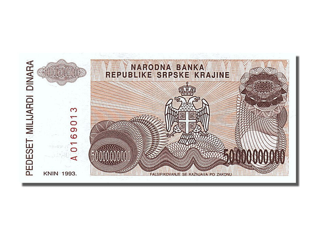 Banconote, Croazia, 50 Milliard Dinara, 1993, FDS