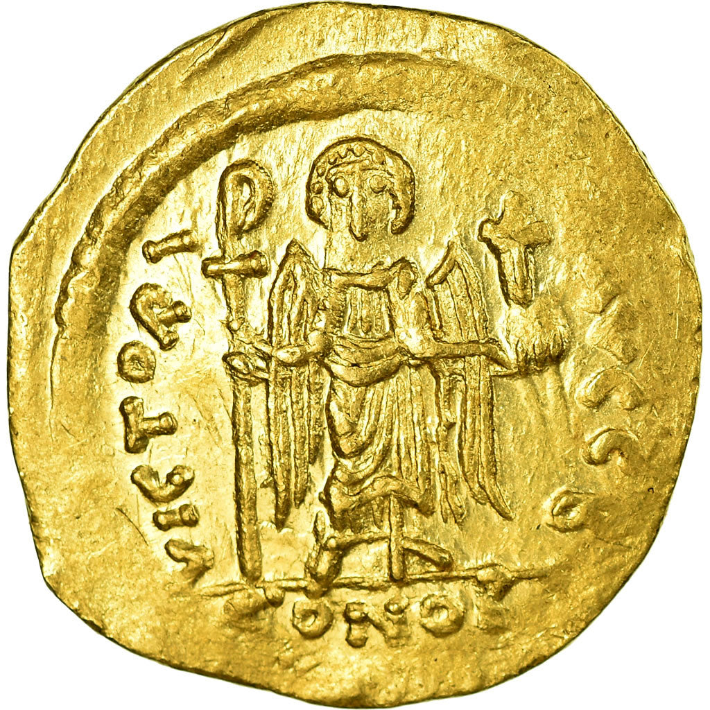 Munten, Maurice Tiberius, Solidus, Constantinople, PR+, Goud