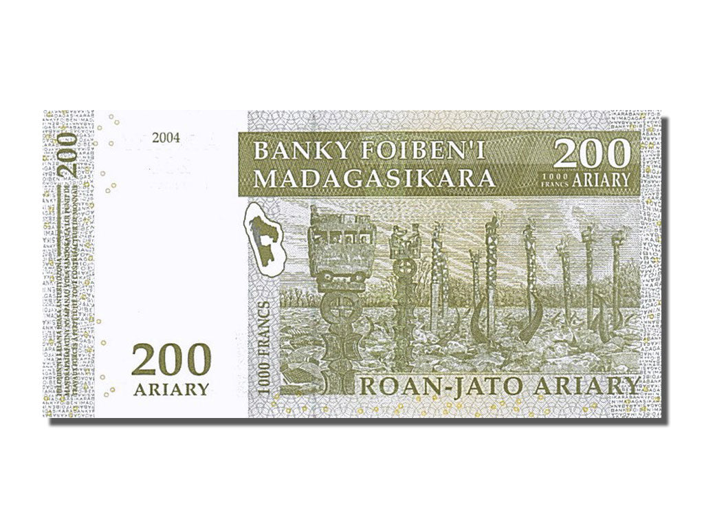 Banknote, Madagascar, 200 Ariary, 2004, UNC(65-70)