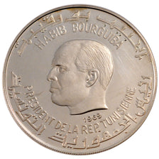 Moneta, Tunisia, Dinar, 1969, SPL, Argento, KM:299